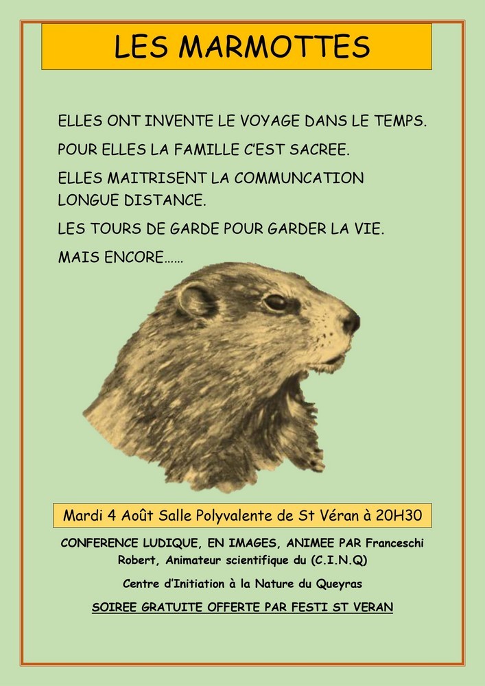 Affiche conference marmottes